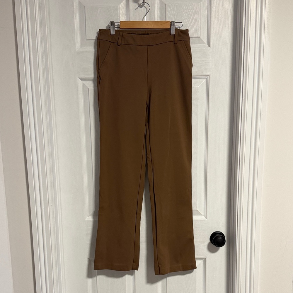 Brown Straight-Leg Trousers